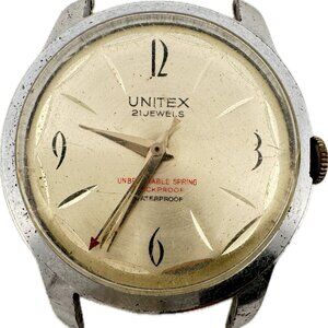 Vintage 34.7mm Unitex Men's Mechanical Wristwatch Swiss Made Steel for Parts